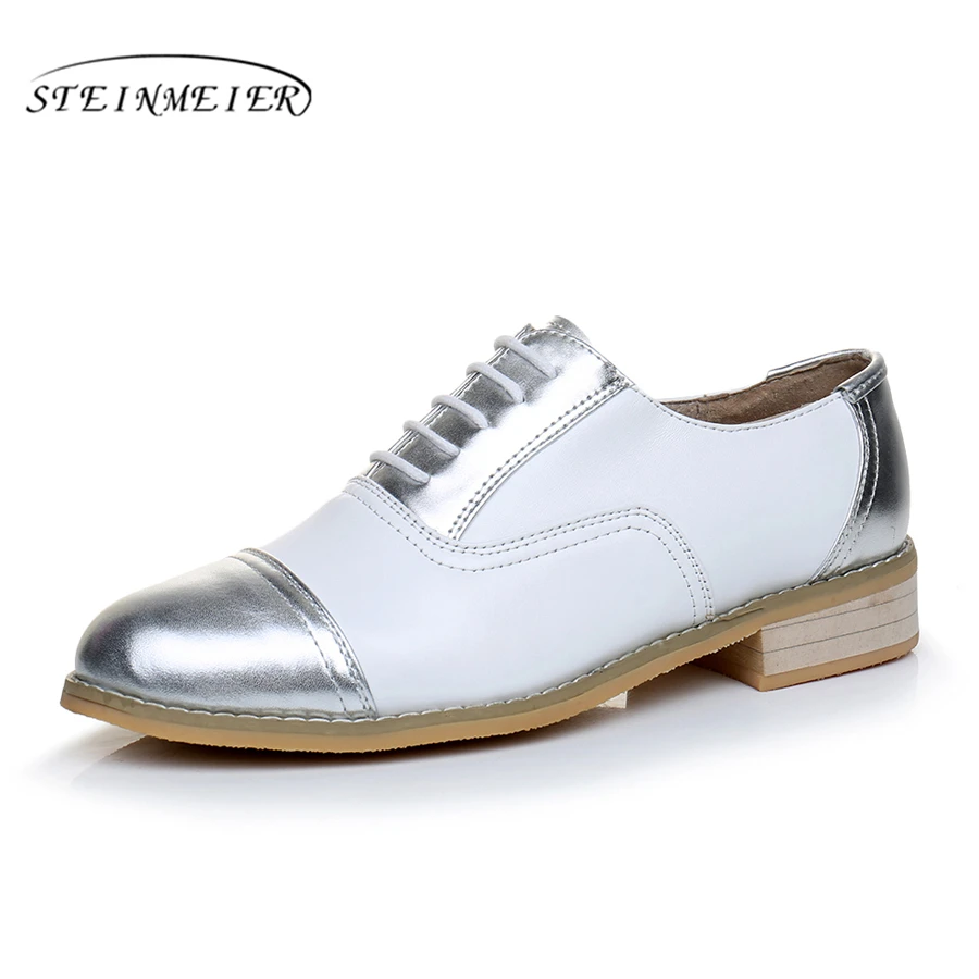 Оксфорды из натуральной кожи дизайнерские винтажные туфли на плоской подошве