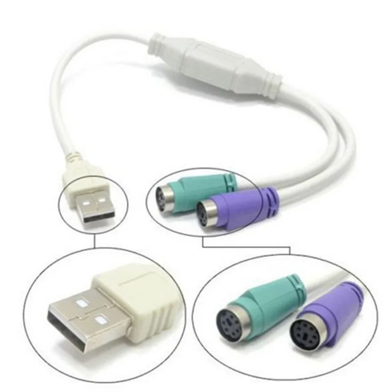 USB PS/2 кабельная клавиатура мышь для PS2 Штекерный разъем интерфейса клавиатуры и