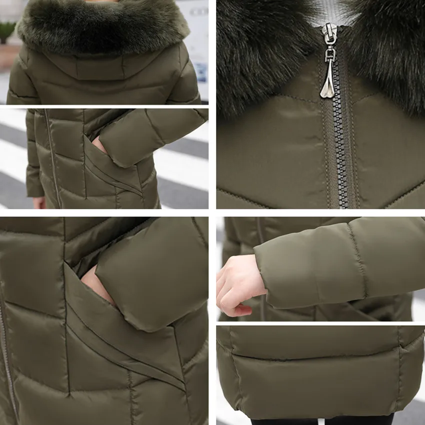 2018 New Winter Jacket Women Causal Slim Long Coat Girls Hooded Cotton Padded Female Down Parkas Outwear | Женская одежда