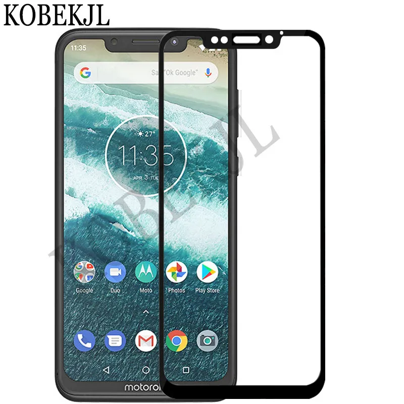 Защитное стекло для Motorola Moto One закаленное XT1941 полноразмерное покрытие защитная