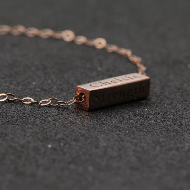 Оптовая продажа розовое золото 3D бар браслеты серебро 925 штампованные