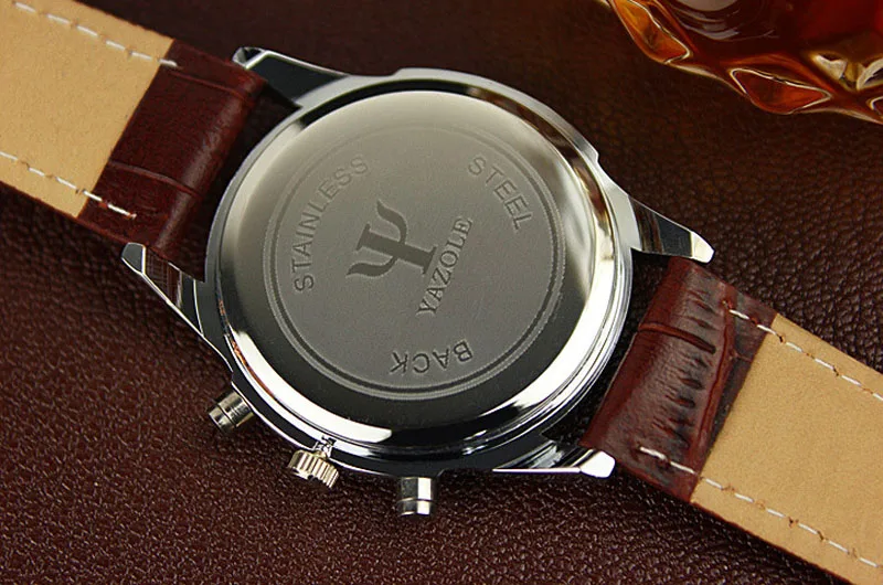 Мужские часы Relojes Hombre модные кварцевые аналоговые из искусственной кожи с синим