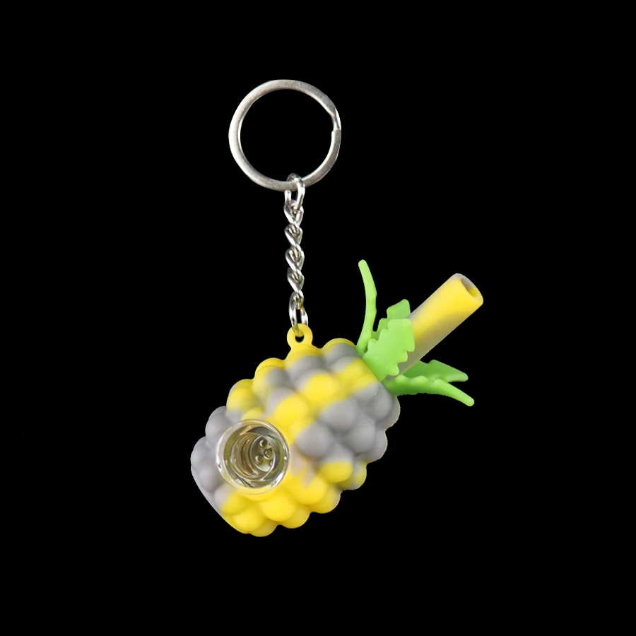 dark grey yellow Силиконовая курительная трубка со стеклянной чашей Креативный дизайн силиконовая курительная Милая стеклянная чаша восковая масляная банка - Цвет: dark grey yellow