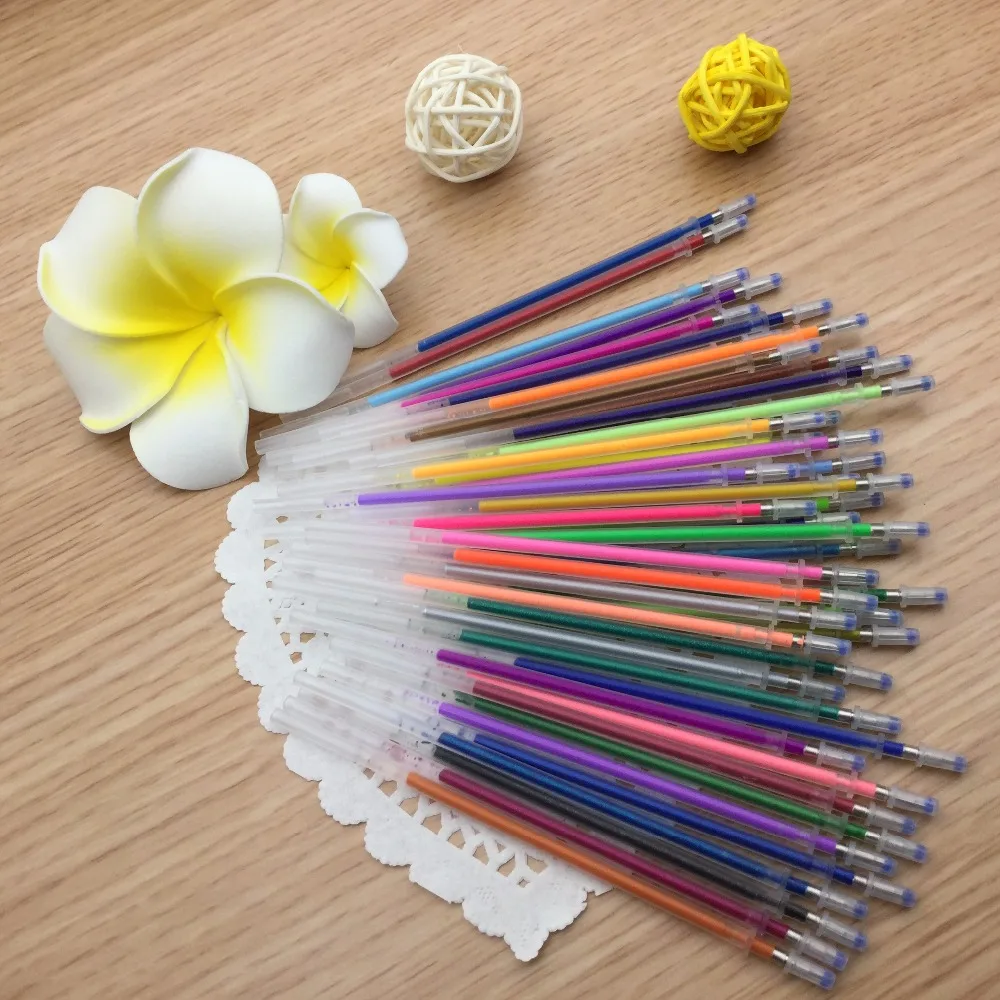 48 шт./компл. вспышка Заправка для гелевой ручки цветная полностью блестящая