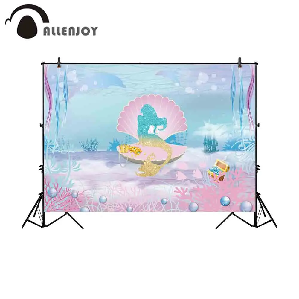 

Allenjoy фон для фотосъемки под Морским замком подводная Корона День рождения фон фотосессия фотобудка оригинальный дизайн Декор