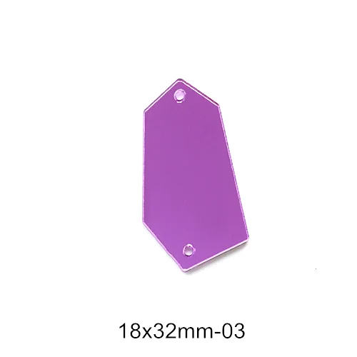 P03-18x32mm 50 шт. фиолетовые хрустальные зеркальные стразы с пришивкой, неровные темно-фиолетовые акриловые зеркальные стразы, пришивные стразы для одежды B3599 - Цвет: P03-18x32mm