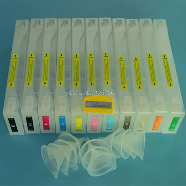 T6361 T5961 7900 9900 Refillable cartridge +Resetter+Funnels For Epson 7900 9900 700ML Printer Bulk Ink CISS Carts with Chips 1