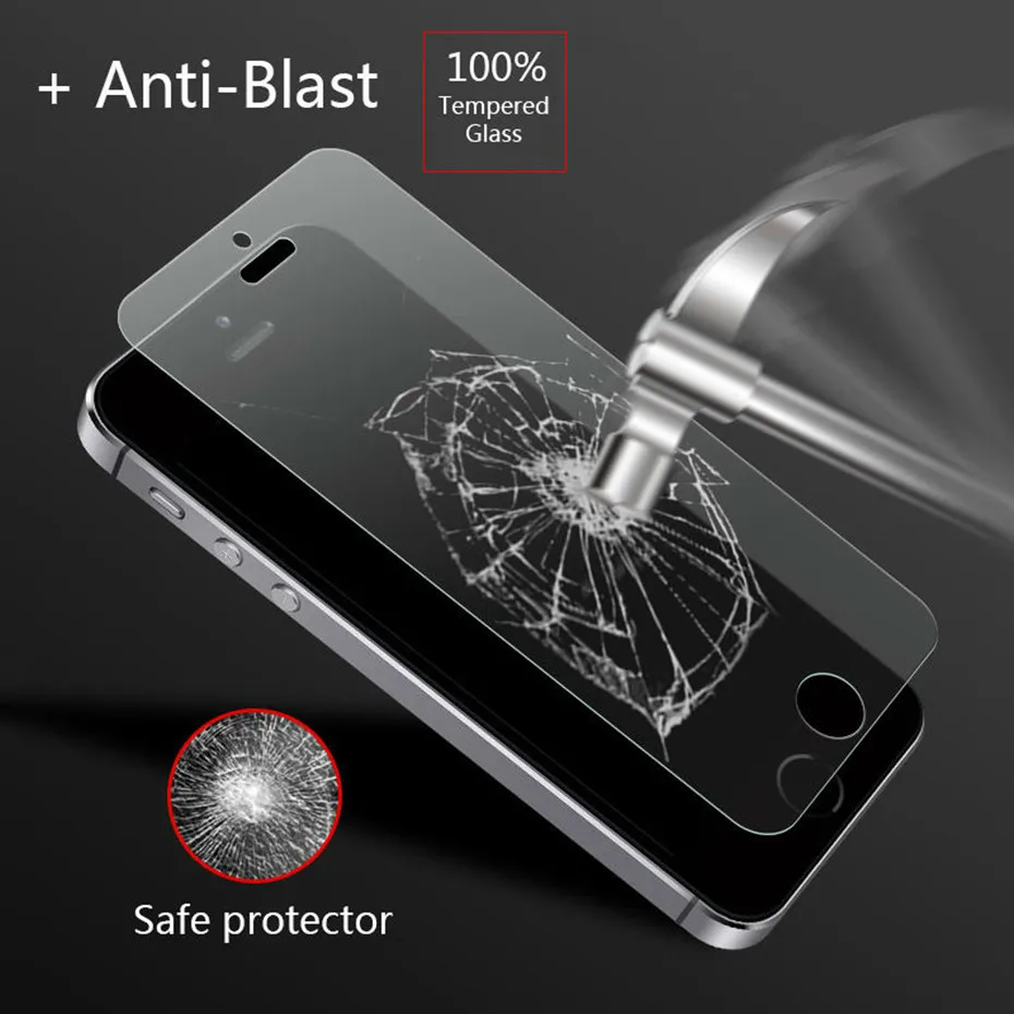 Матовое закаленное стекло для iphone x 5S se 6 6s 7 8 без отпечатков пальцев Защитная пленка для iphone 6s 7 8 plus