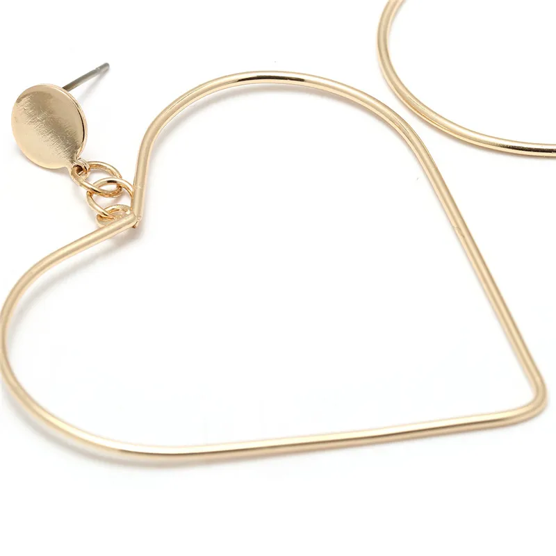 Шикарные серьги-гвоздики с большим сердцем для женщин винтажные металлические