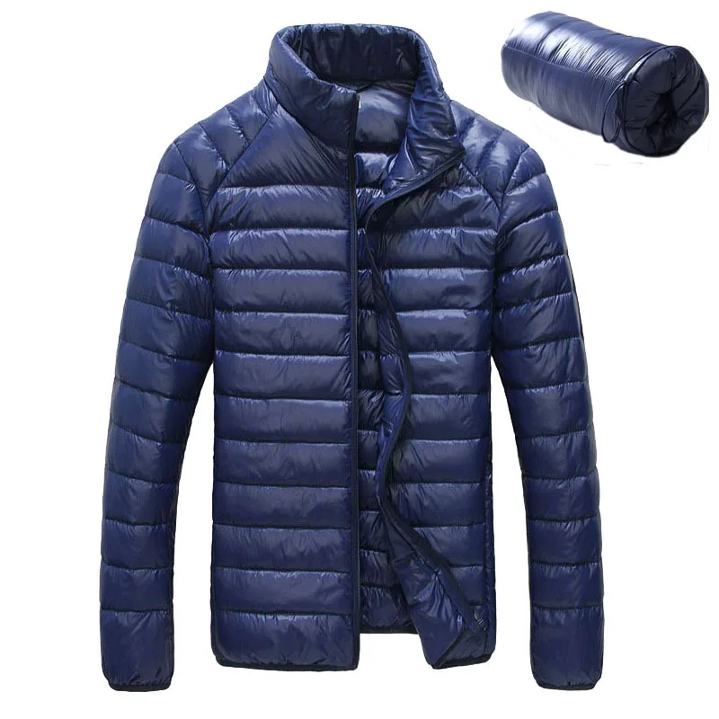 Snowka Winter Jacket Men Famous Brand-clothing 2017 Down Parka Stand Collar Ultra-light men Casual blue color Coat | Мужская одежда