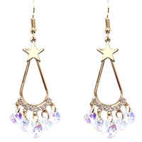miara l color cz bohemian geometric korean earrings fashion stars tassel earrings ear hooks
