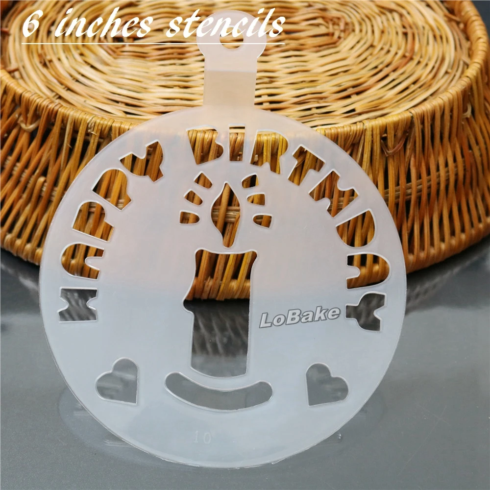 (2 шт./лот) 6 дюймов с днем рождения свеча форма для торта Форма трафаретов мусс