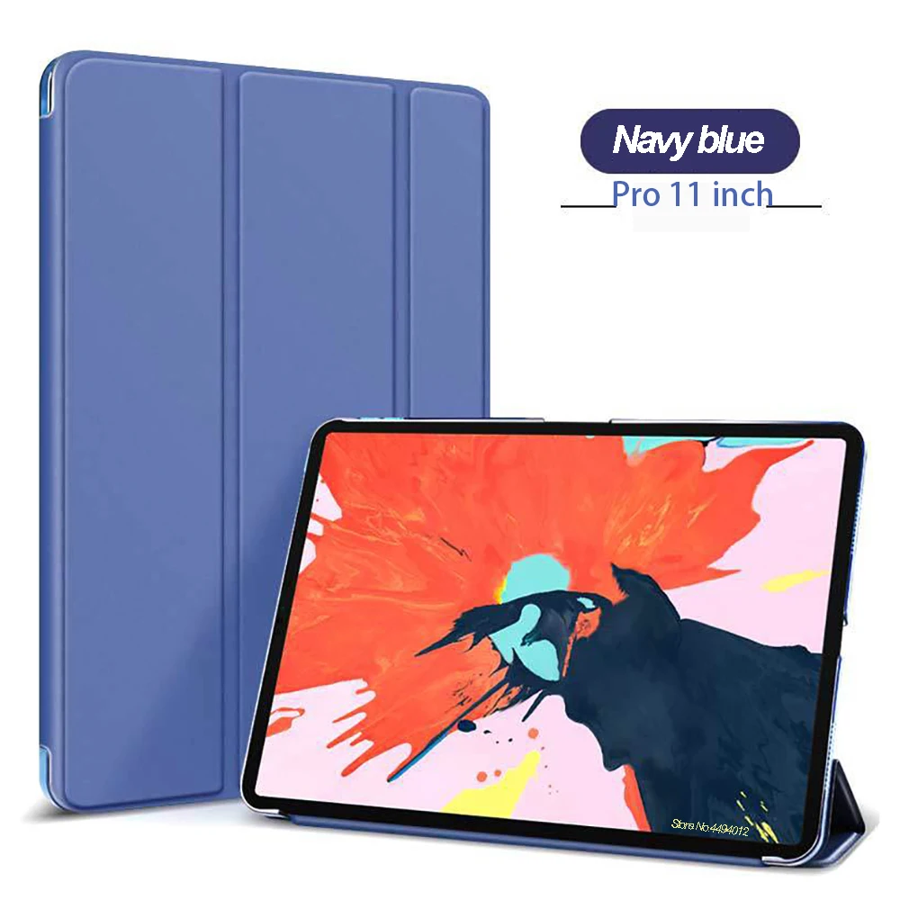 Чехол-подставка Trifold для нового iPad Pro 11, Ультратонкий чехол из искусственной кожи, Умный Магнитный чехол для iPad Pro 11, чехол - Цвет: Синий