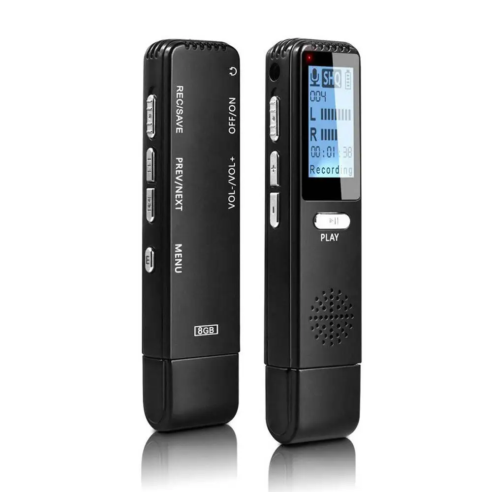 Vandlion 8G 16G Мини цифровой Аудио Диктофон стерео MP3 музыкальный плеер черный