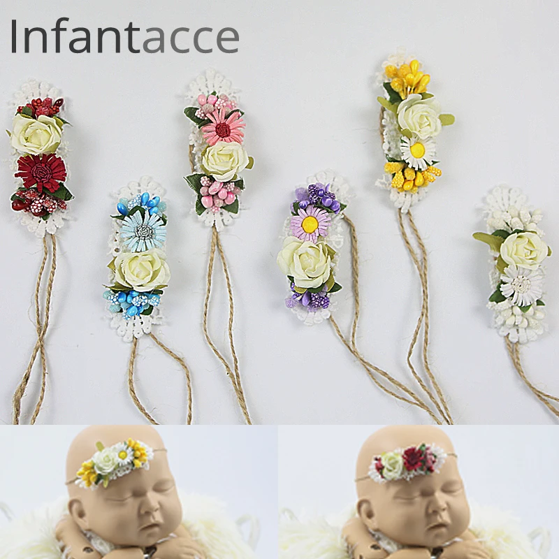 

Artificial flowers headbands, newborn photography props headband hair accessories band hairband baby-girl-headbands costume