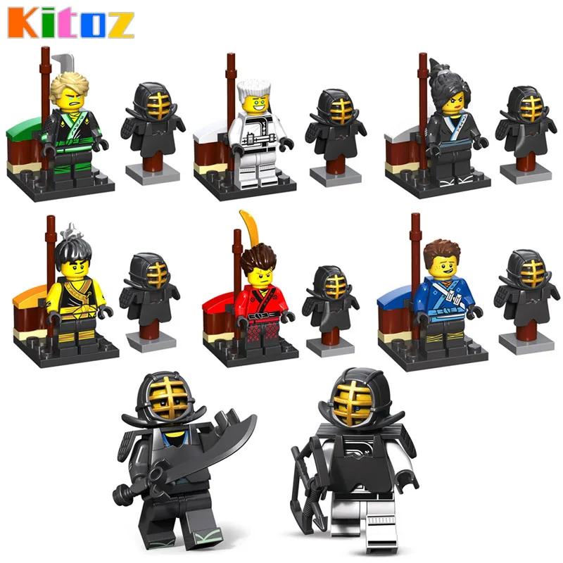 Kitoz Ninja Cole Zane Lloyd Nya Kai Jay с тренировочным костюмом Kendo Fighter Figure Building Block Toy|Блочные