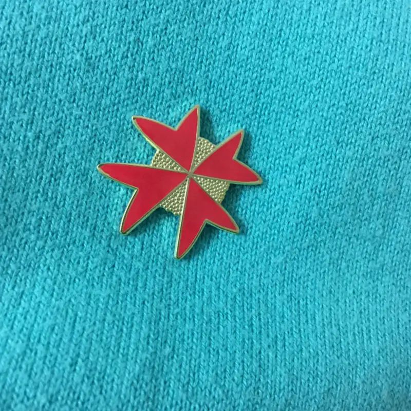 2 шт. красные Эмалевые броши для кладки масонские рыцари тамплар булавка лацкана