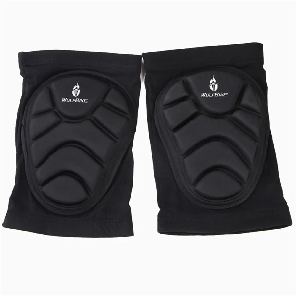 1 пара, Спортивная безопасность, футбол, волейбол, экстремальные виды спорта, наколенники, поддержка, защита коленей, Велоспорт, защита колена - Цвет: Black
