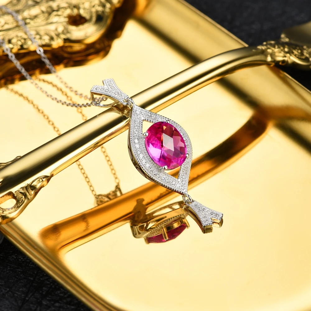 L &amp zuan 5.28ct розовые подвески с рубинами для женщин подвеска из стерлингового