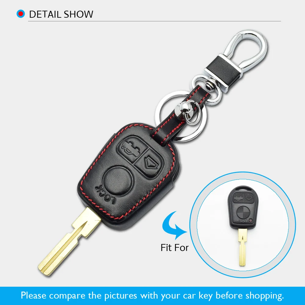 ATOBABI 3 кнопки кожаный чехол для ключей автомобиля брелок аксессуары BMW E31 E32 E34 E36 E38