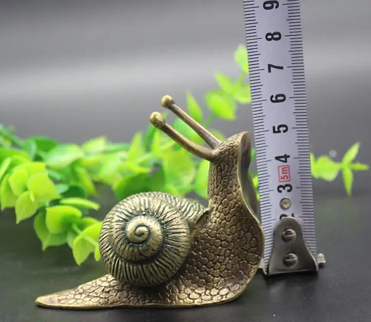 

Chinese pure brass snail small statue