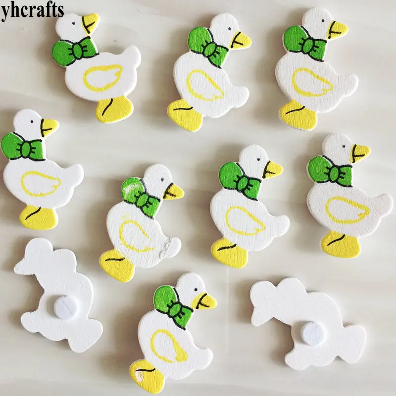 10PCS/LOT White duck wood stickers Spring Easter crafts Scrapbooking kit. Wall Fridge Early learning toys Ornament OEM | Игрушки и хобби
