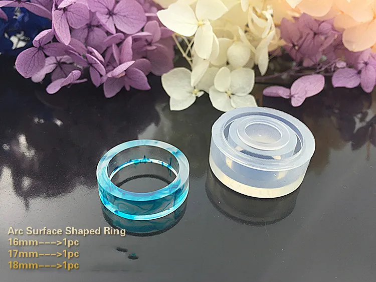 3pcs Arc Surface DIY плоское треугольное Кольцо Кулон DIY силиконовая высушенная форма цветок ювелирные изделия аксессуары инструменты оборудование полимерные формы - Цвет: 3pcs Arc Surface