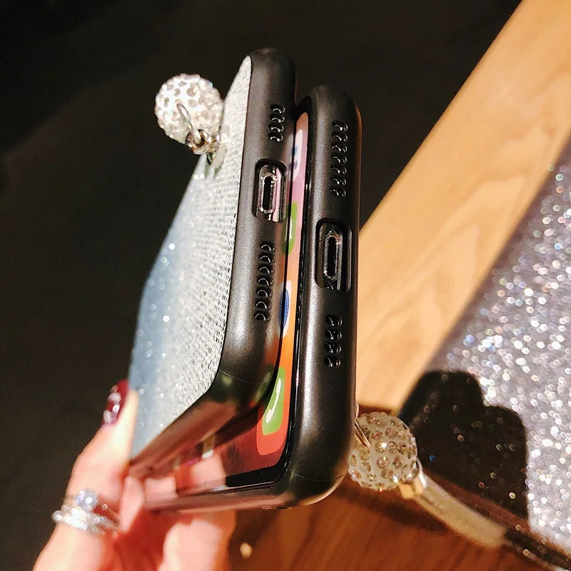 Glitter Pendant Case for iPhone XS Max 7plus 7 8 Plus Gradient Bling Cover For XR X 6 6s Cases Coque |