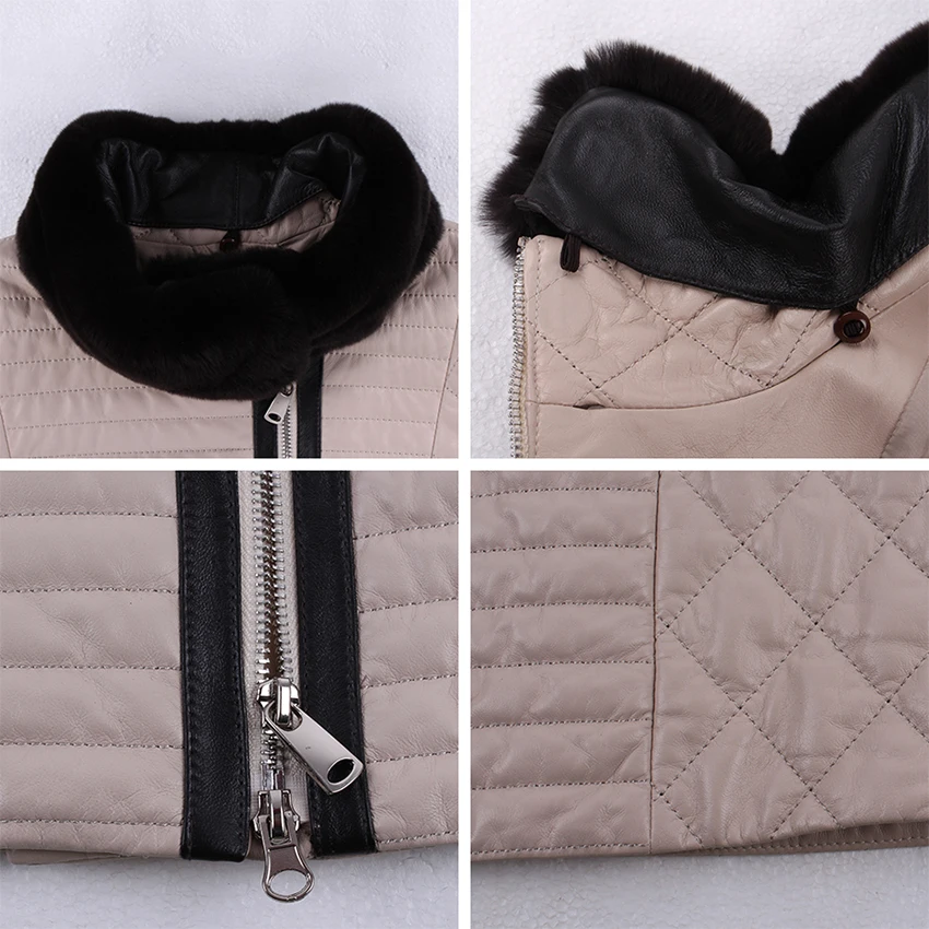 JEPLUDA Новая мадель женские куртки из натуральный кожа овчины утепленный пальто
