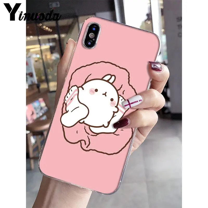 A10 Yinuoda Kawaii Molang мультфильм аниме Кот DIY рисунок чехол для телефона чехол для iPhone X XS MAX 6 6s 7 7plus 8 8Plus 5 5S SE XR - Цвет: A10