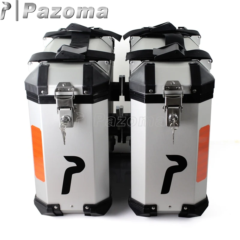 Универсальная Серебристая багажная тарелка для мотоцикла емкость 36 л боковая