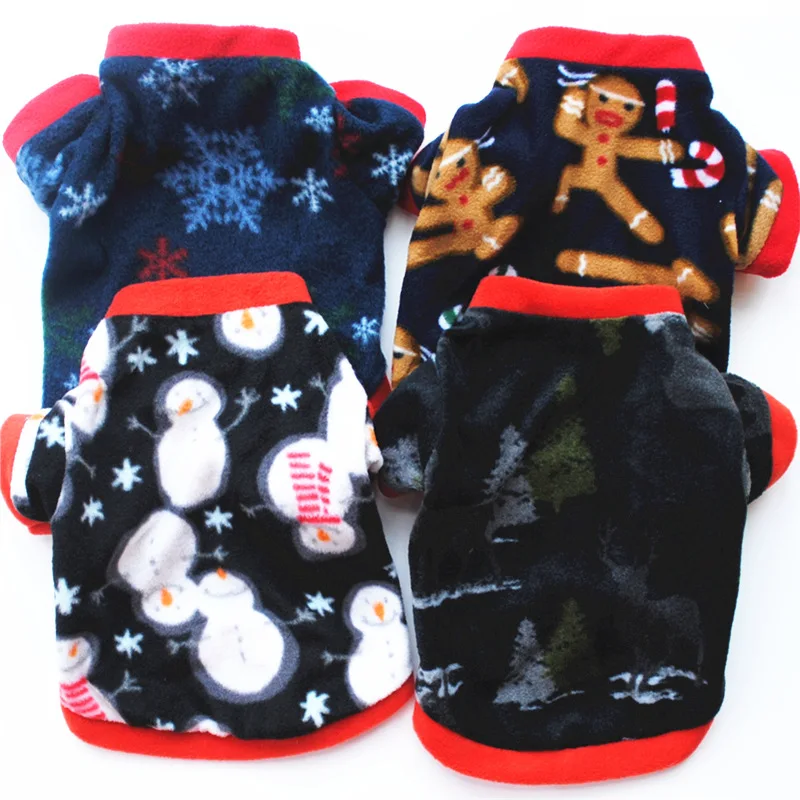 

Christmas Dog Clothes For Small Dogs Winter Warm Pet Coat Snowflake Snowman Printed Puppy Cat Clothing Chihuahua Pug ropa perro