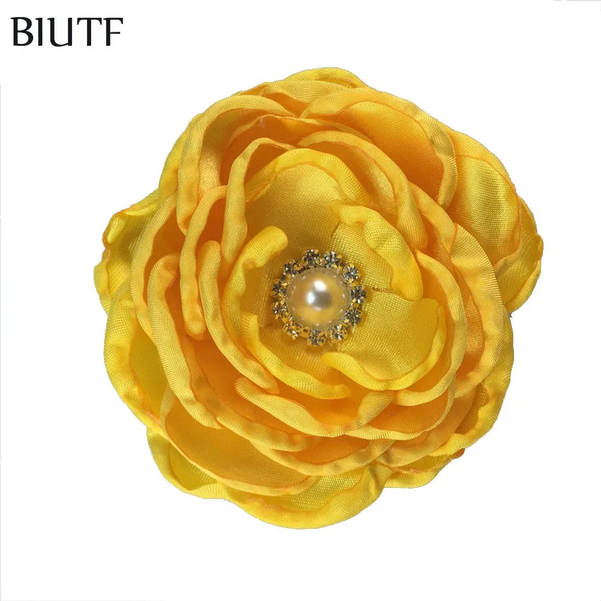 6-yellow 3 шт./лот 4 ''сожженных 7-слойная атласное платье с цветочным узором с бриллиантом для девочек необходимо избавиться заколки для волос" сделай сам "Аксессуары для бутика TH282 - Цвет: 6-yellow
