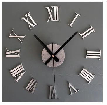 Цифровые настенные 3d часы с металлической текстурой креативные наклейки в