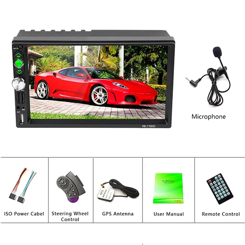 Only Radio Hikity Авторадио 2 din автомагнитола RDS gps авто аудио " IOS/Android Зеркало Ссылка мультимедийный плеер поддержка микрофона и камеры - Цвет: Only Radio