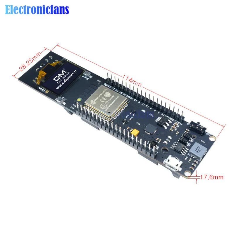 ESP32 0 96 'ɰ дюймовый OLED-дисплей модуль версии 1 Wi-Fi Bluetooth 18650 литиевая фотоплата
