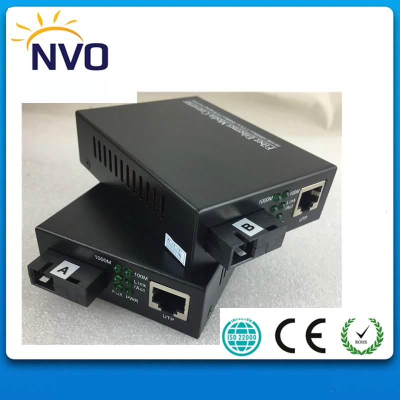 10/100/1000 Мбит/с волоконно оптический Ethernet медиаконвертер гигабит одномодовый