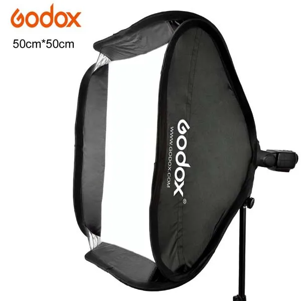Складной портативный софтбокс GODOX 50x50 см для фотостудии, набор рассеивателей для вспышки Speedlite beauty Dish с s-образным креплением Bowens - Цвет: 50cm softbox