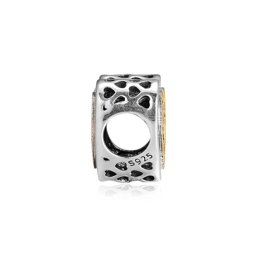 Подходит для Pandora Браслеты заблокирован сердца талисманы с 14k покрыто настоящим