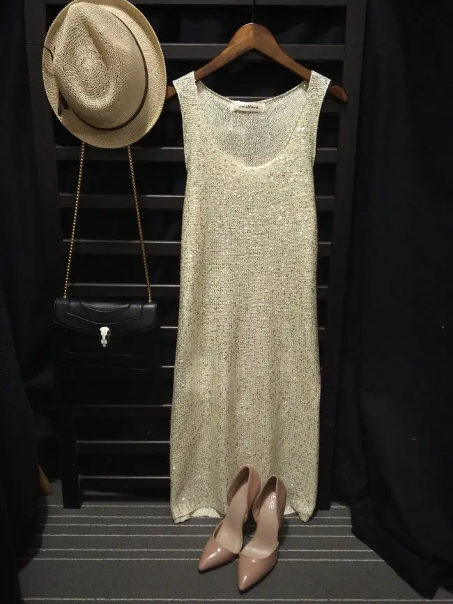 Cakucool женское летнее вязаное платье с блестками, облегающее, Vestido, сексуальное, с большим круглым вырезом, без рукавов, повседневное платье, шикарные вечерние Клубное длинное платье - Цвет: off white long