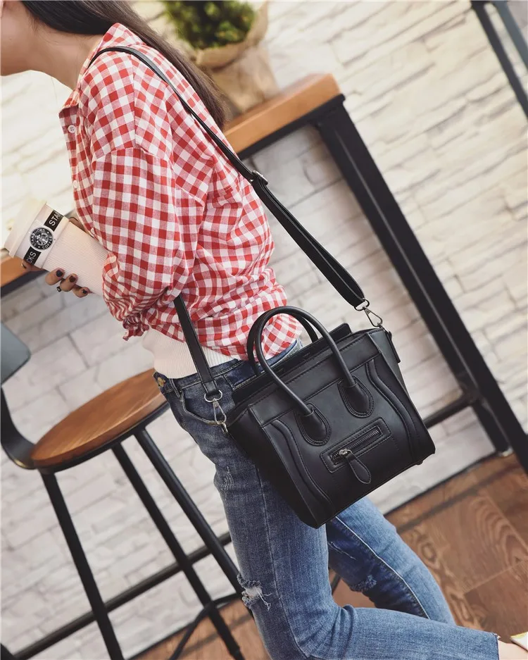 Bolsos Mujer, трапециевидная смайликовая сумка, роскошная Брендовая женская сумка из искусственной кожи, сумка через плечо от известного дизайнера, сумки через плечо