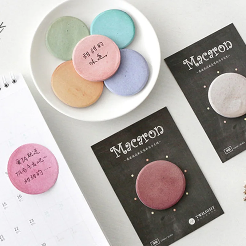 

8pcs Mini Macaron Memo Pad Set Sweet Cookie Sticky Note Vintage Color Post Diary Sticker Planner Office School Supplies F693