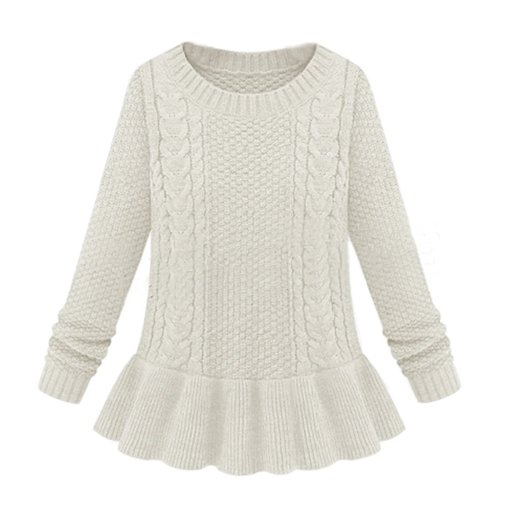 2019 Gaorui Spring New Woman Tops Autumn Female Sweater Coat Long Round Collar Loose Knit Women plus size | Женская одежда