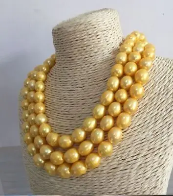 Ожерелье из золотого жемчуга 50 дюймов с желтой застежкой AAA 10-11 мм - купить по