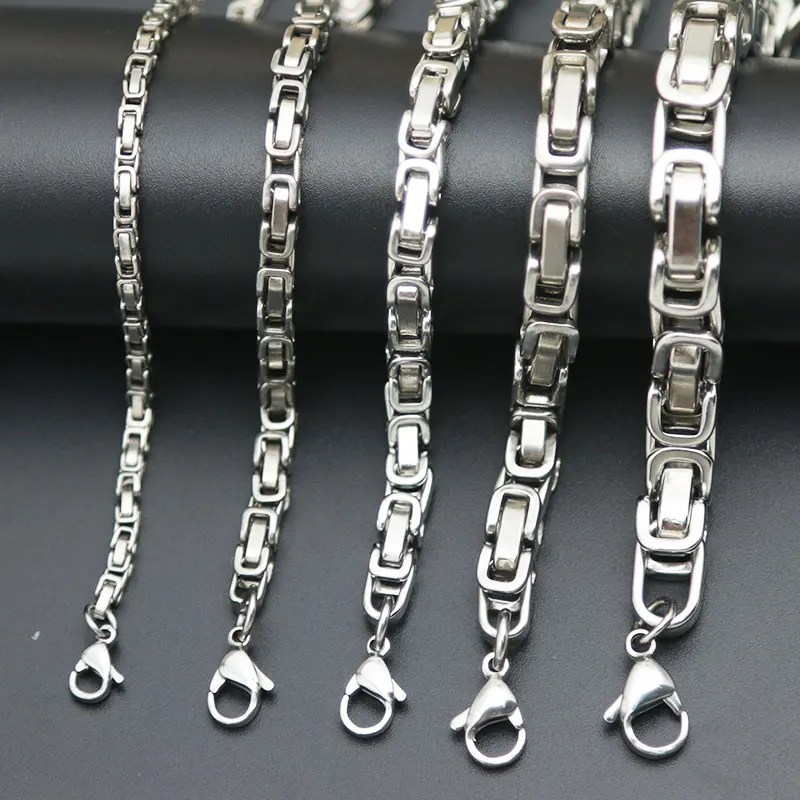 Византийская Коробка звено ожерелье браслет для мужчин женщин цепи из