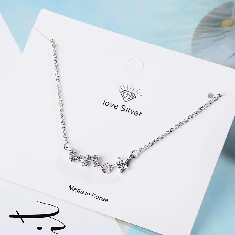 Новый Большой Медведицы полная Звезда Циркон ожерелье подвеска колье для женщин