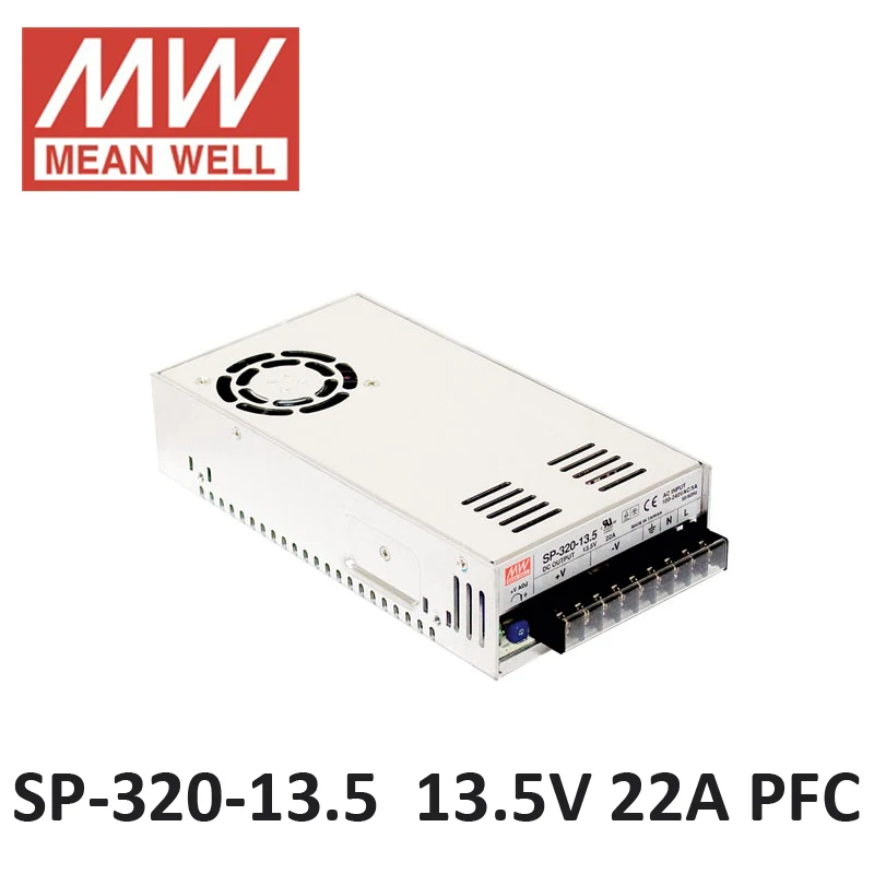 блок питания MEAN WELL SP 320 13.5 выключатель вольт 22А PFC функция 85 264В входного 13.5VDC meanwell