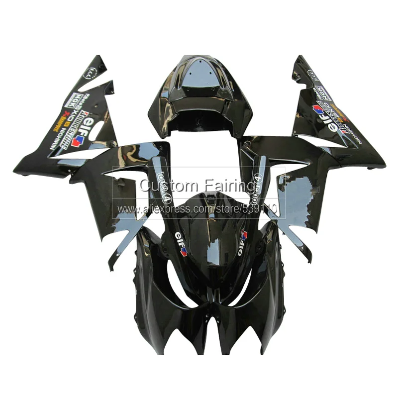 Черный пользовательский комплект обтекателей для Kawasaki ZX10R Ninja zx 10r 2005 2004 05 / 04 Pop