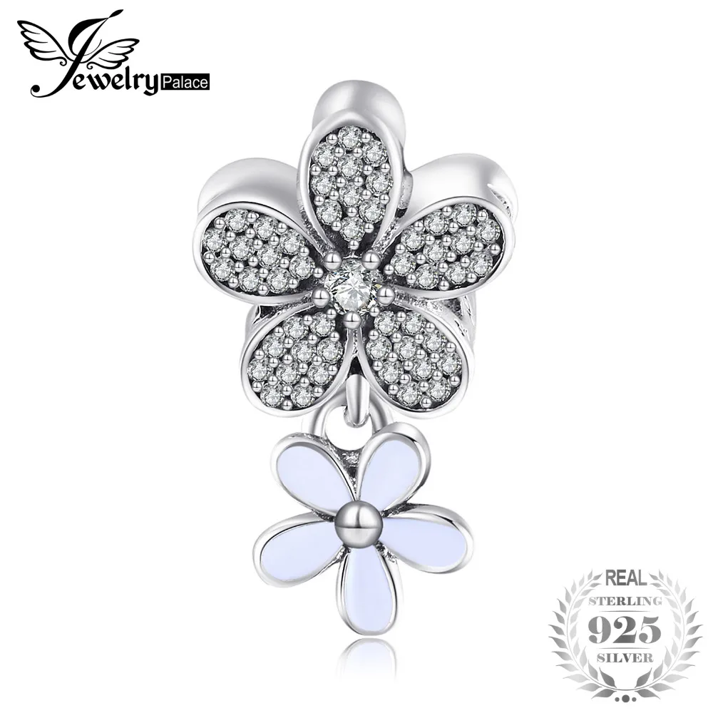 Jewelrypalace стерлингового серебра 925 Мерцающий кластера Ясно Цирконий Флора Шарм