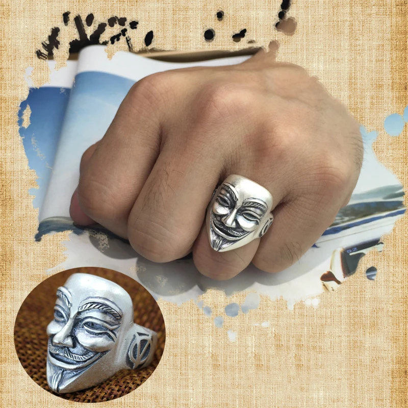 2019 Вендетта маска призрака регулируемое кольцо ожерелье женское 100% реальный S990